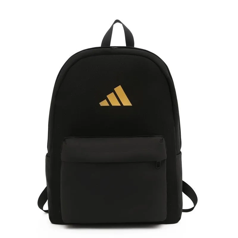 Classic 3 Bar Logo Backpack BLACK AND GOLDEN 	