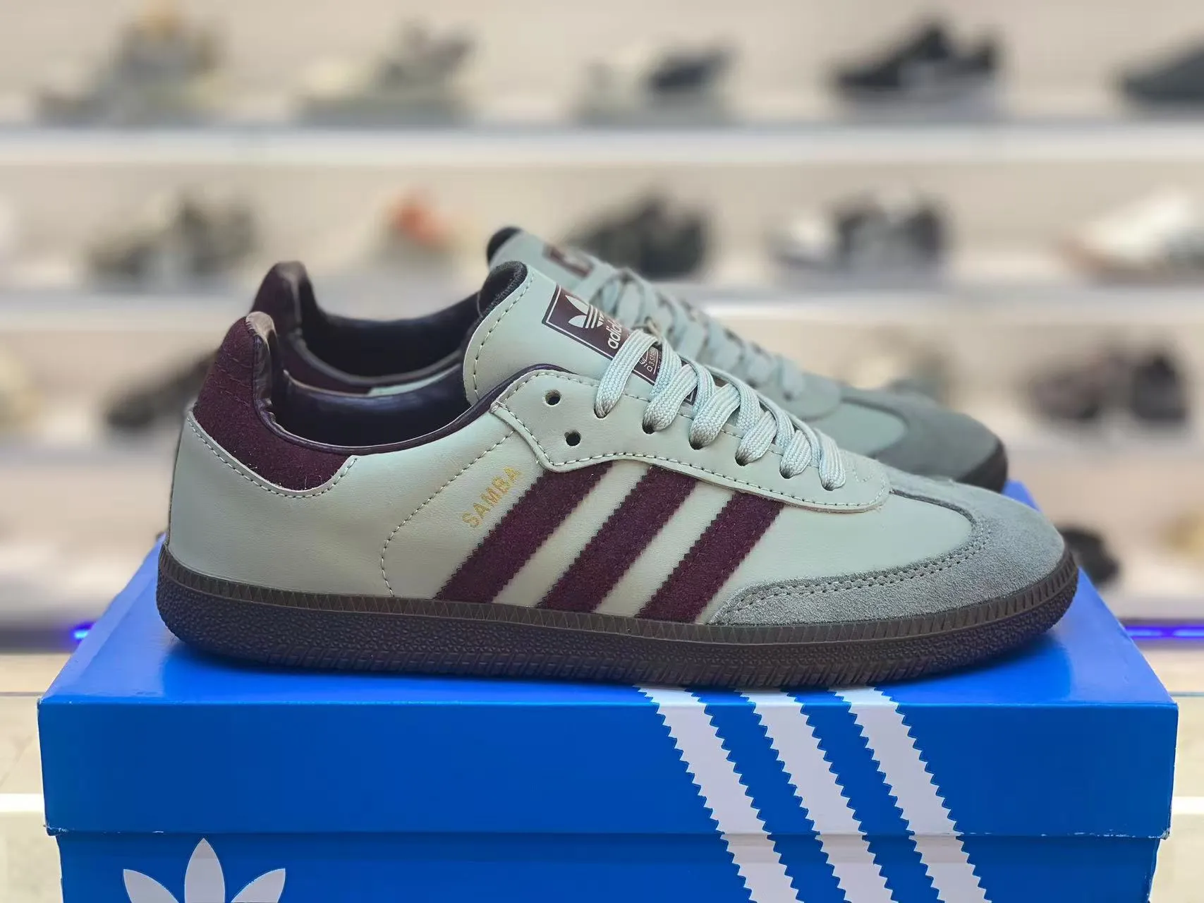  adidas Samba OG 'Putty Grey Maroon'