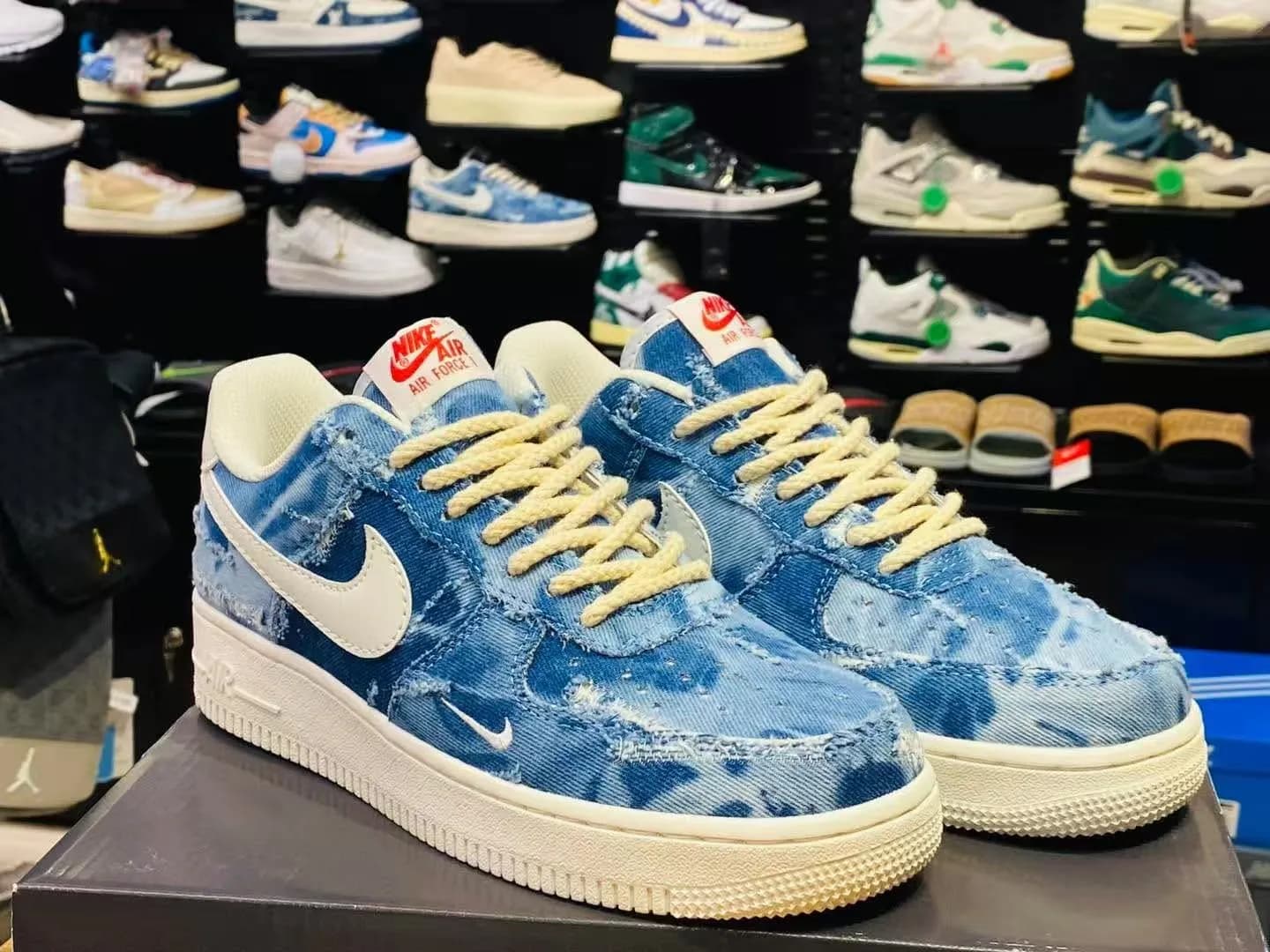  Nike Air Force 1 Low Premium "Blue Denim" — Distressed Tie-Dye