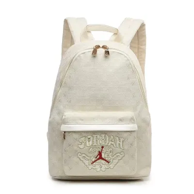 Jordan Heritage Chenille Monogram Backpack (Sail White/Gym Red)