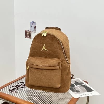 Jordan Monogram Suede Backpack (Chutney Brown/Gold)