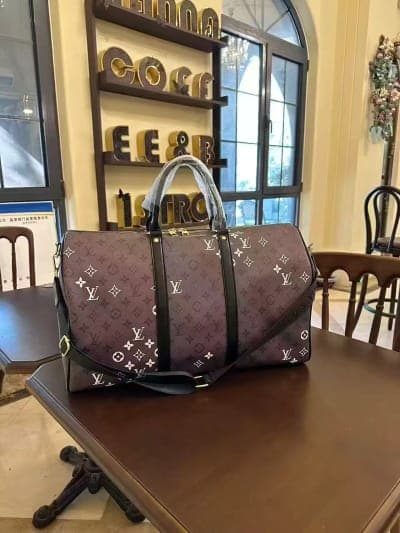 Louis Vuitton Keepall Bandoulière 50 (Monogram Heritage Burgundy)